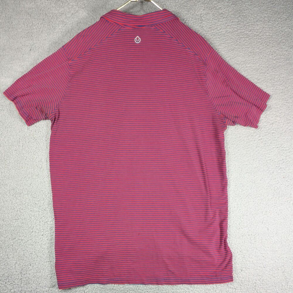 Tasc Polo Mens Size XXL Red Blue Stripe Golf Polo Bamboo